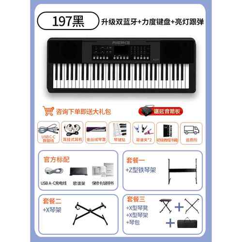 高档爱尔科电子琴初学儿者61键级便携式入门专业考成年幼师童教学