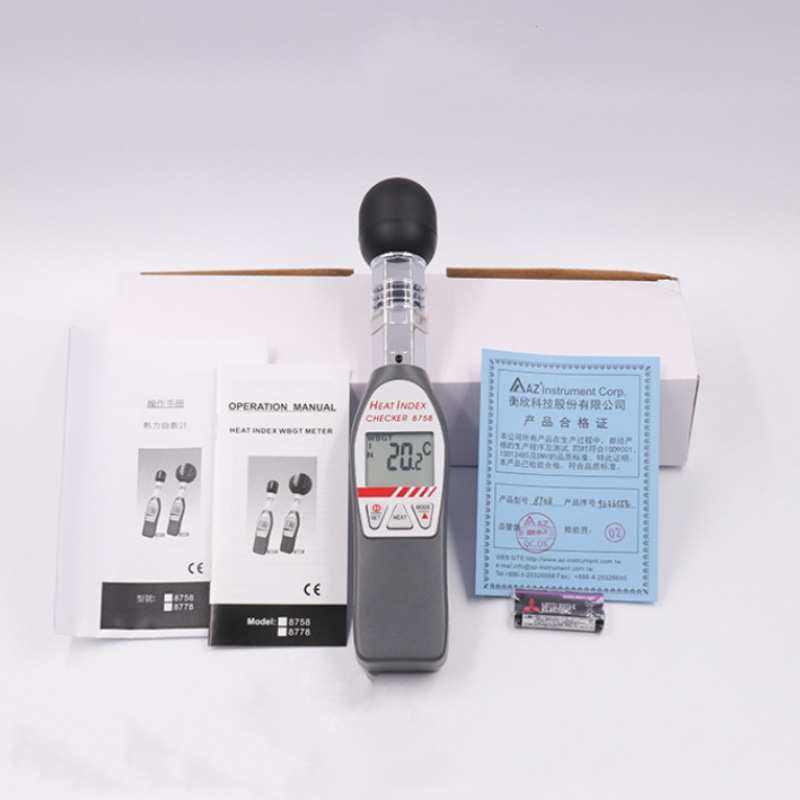 台湾衡欣AZ8758黑球温度热力指数计WGBT高精度热中暑指数计工业级