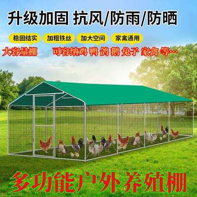 鸡棚鸡笼子外家架FOL禽养殖笼遮雨户棚骨挡风防雨简易棚搭鸽建笼