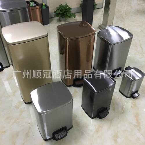 南方GNF室内SJ30-F01砂钢大容量免弯腰脚踏式静音缓降30L垃圾桶