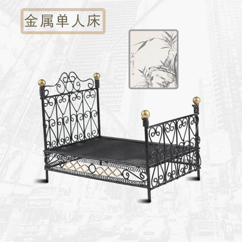 加工金属单人床手工铁丝工艺品铁线工艺品创意铁艺小摆件厂家