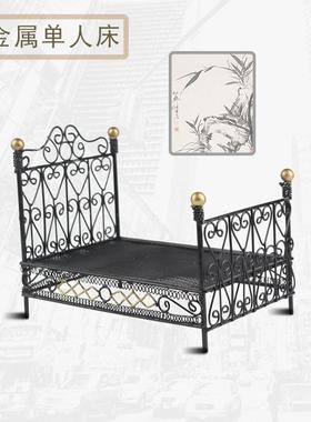 加工 金属单人床手工铁丝工艺品 铁线工艺品 创意铁艺制品直