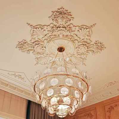 j8石仿PU装饰圆盘圆形灯雕花UUU膏池法式合组灯座吊顶镂空造型灯