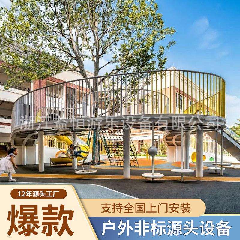 大型不锈钢滑梯户外公园景区小区儿童无动力组合游乐设施厂家
