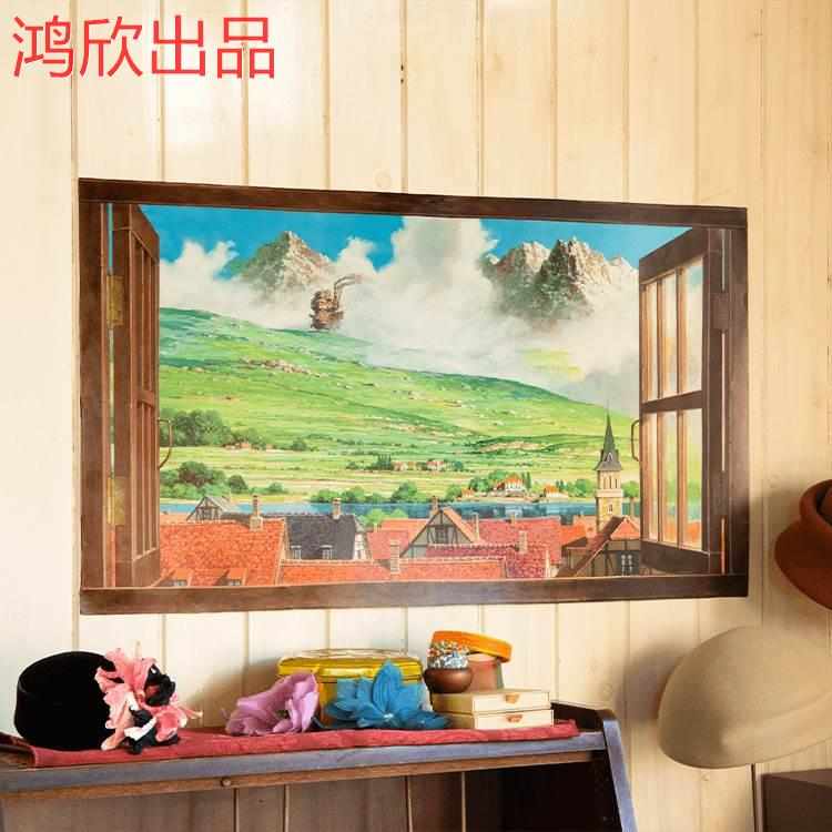 日系童话小清新窗户挂布卧室宿舍延申感装饰挂画挂毯背景布桌布图片