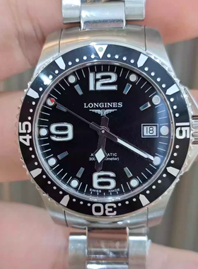 39MM[9.8新]浪琴康卡斯精钢自动机械手表L3.641.4.56.6游泳男表