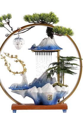 创意流水生财招财摆件循环水客厅公室桌面装饰乔迁新居开业礼品
