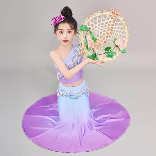 正品族儿童舞蹈服女幼儿出服装服饰练习民族表演傣服舞蹈孔雀舞裙