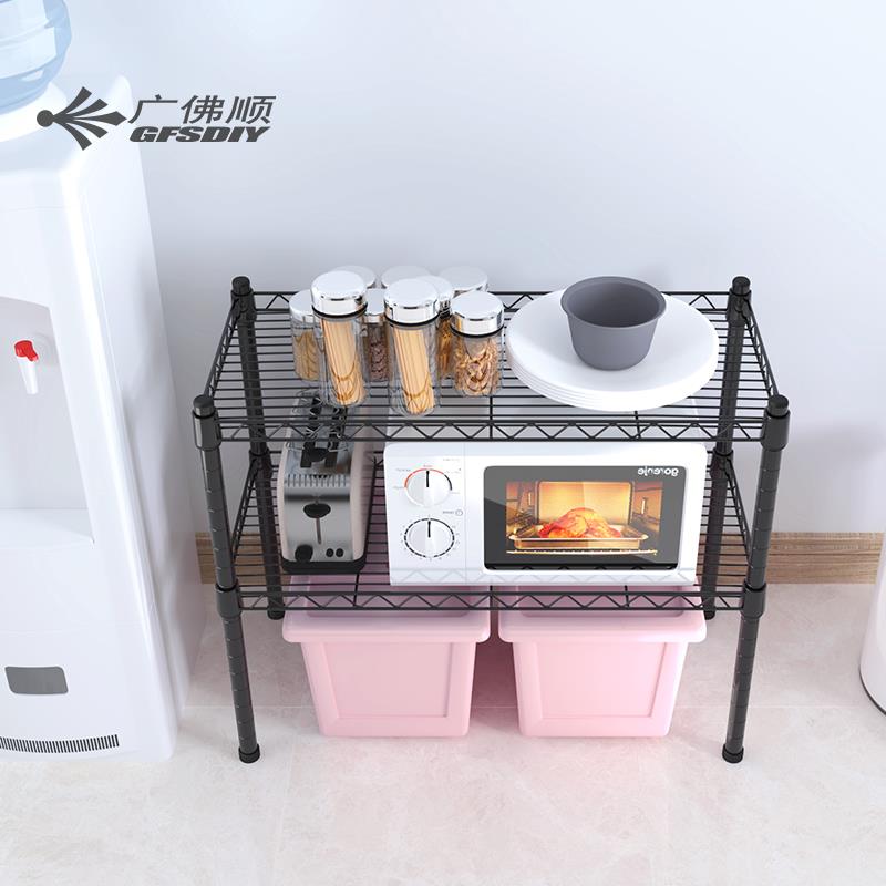 高档2锈层厨房置用物架落地储物架可家货架不调钢简易组合搁架收