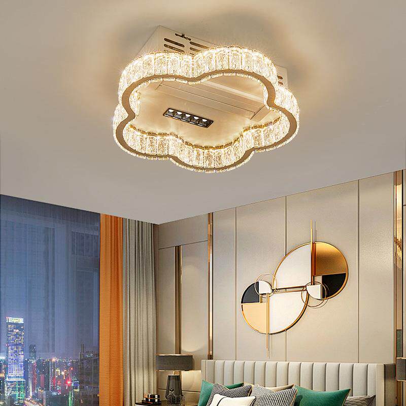 卧室灯风扇灯水晶吸顶灯现代轻奢大气家用全光谱护眼房间灯具