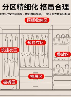 衣柜家用卧室简易组装收纳挂衣小橱IMK户胡型公寓宿舍租房带桃抽