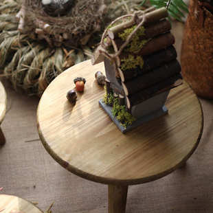 木质迷你小板凳小凳子装饰摆件花园庭院阳台杂货拍摄道具创意个性