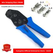 2.8弹簧压接钳棘轮冷压接线裸端子压接钳 4.8 48B压接钳6.3