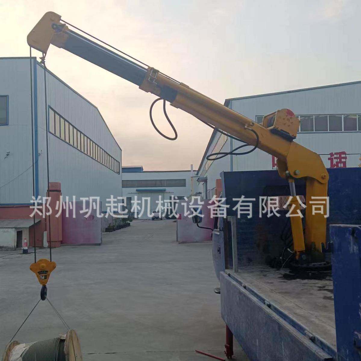 货车车厢改装小型折臂吊船用折臂式2t起重机车载液压折叠臂吊机