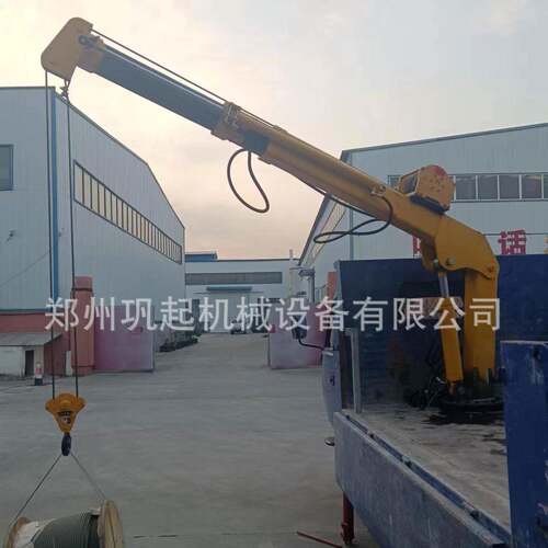 货车车厢改装小型折臂吊船用折臂式2t起重机车载液压折叠臂吊机