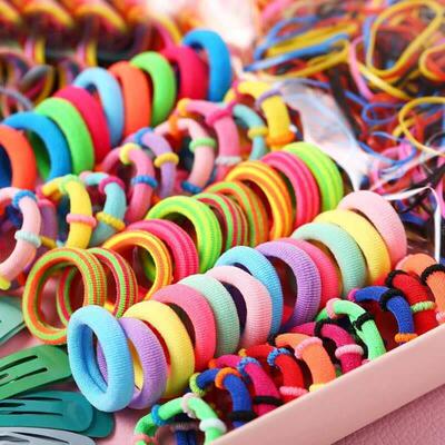 Candy Color Girls Hair Clips Rope Ponytail Holder Kids Hair