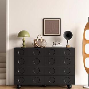 餐边柜黑色复古餐边柜卧室收纳储物柜斗柜客厅玄关柜收纳柜餐边柜