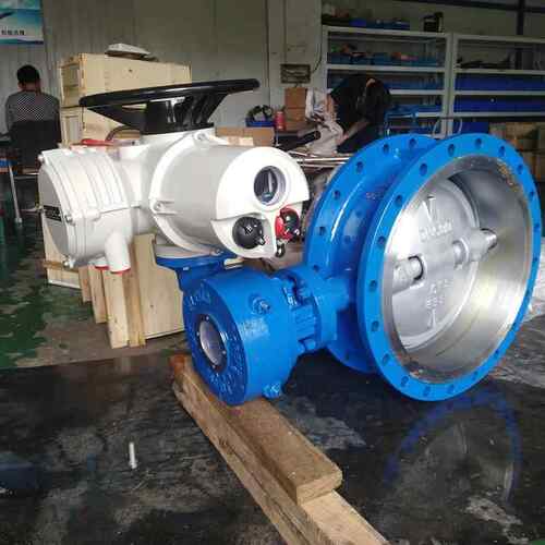 D943H-16CDN350三偏心硬密封电动蝶阀手动改电动一体式接PLC控
