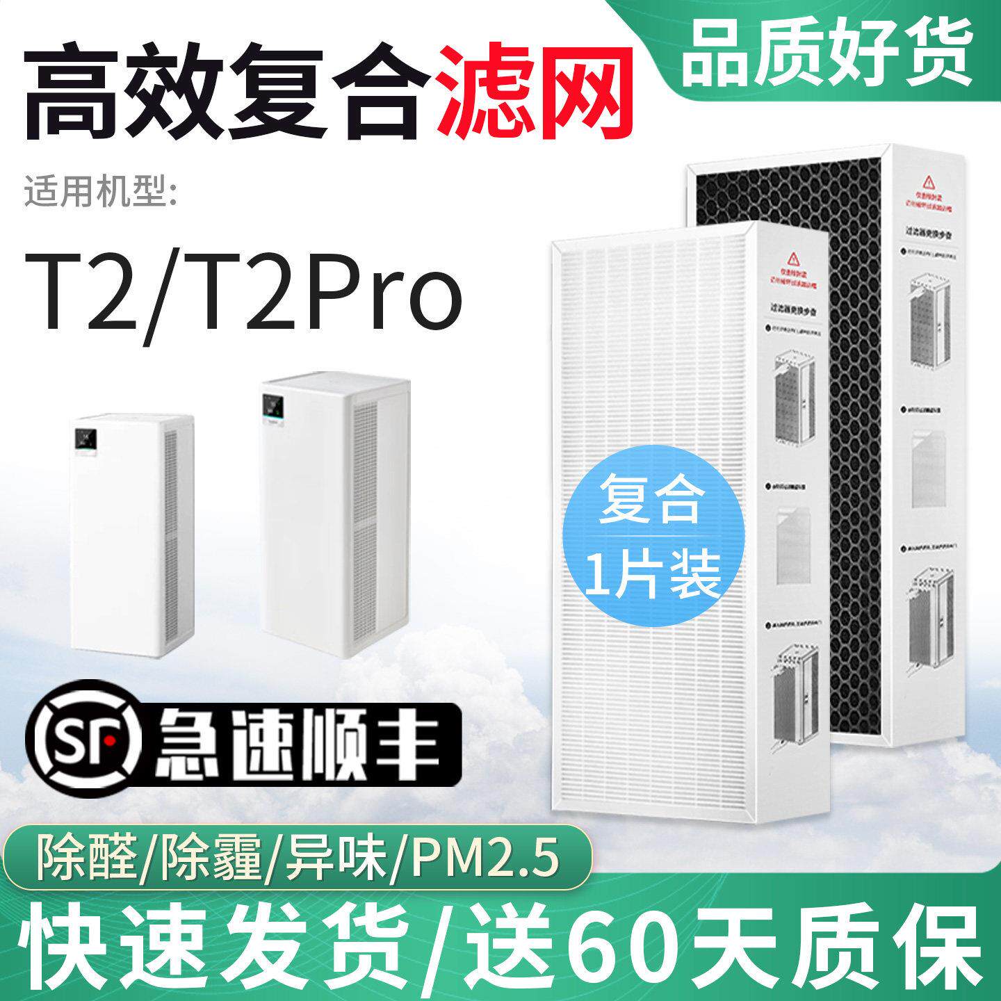 适配树新风T2空气净化器Pro滤网家用宠物全效过滤器滤芯PB070A/T3