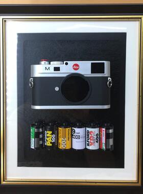 相机模型裱画挂画装裱铝合金PS材质画框立体艺术画现代简约装饰画