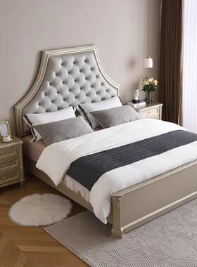 轻约奢UXK实床美式双床现代简1.8m人床主卧大床豪华婚床木储物公