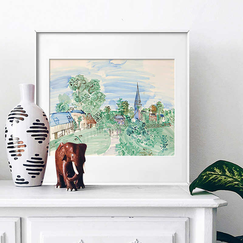 画线条艺术书房摆风景水彩小众客厅画装饰画挂画dufy清新桌面餐厅,家居饰品,现代装饰画,淘宝优惠券,粉丝福利购,淘宝优惠卷