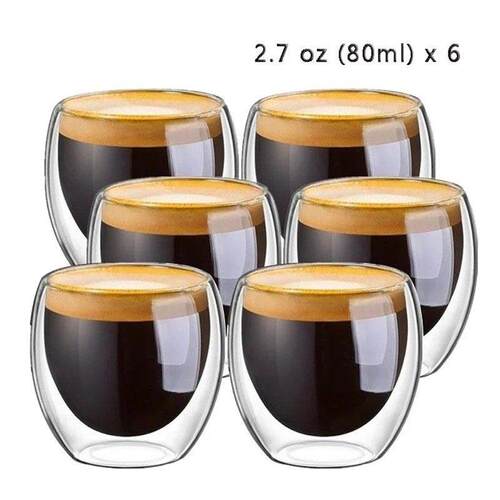 Double Wall Glass Clear Handmade Heat Resistant Tea Drink