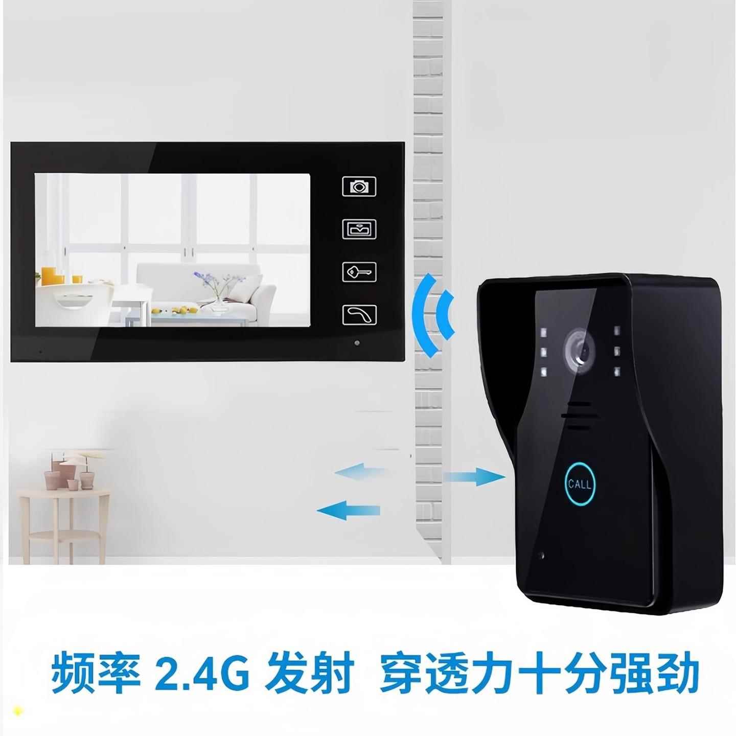 硕天无线可-2.4G家视奥对讲门铃墅用别免打孔高清视频智能门禁开