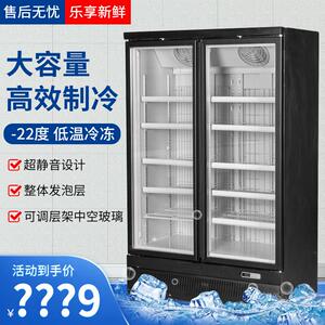 -22度冷冻展示柜大容量冰淇淋榴莲急冻生鲜肉类冻品风冷冰箱