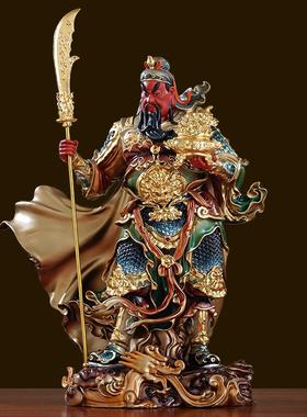 纯铜太古彩立刀关公摆件武财神爷关羽关二爷神像客厅公司招财摆件