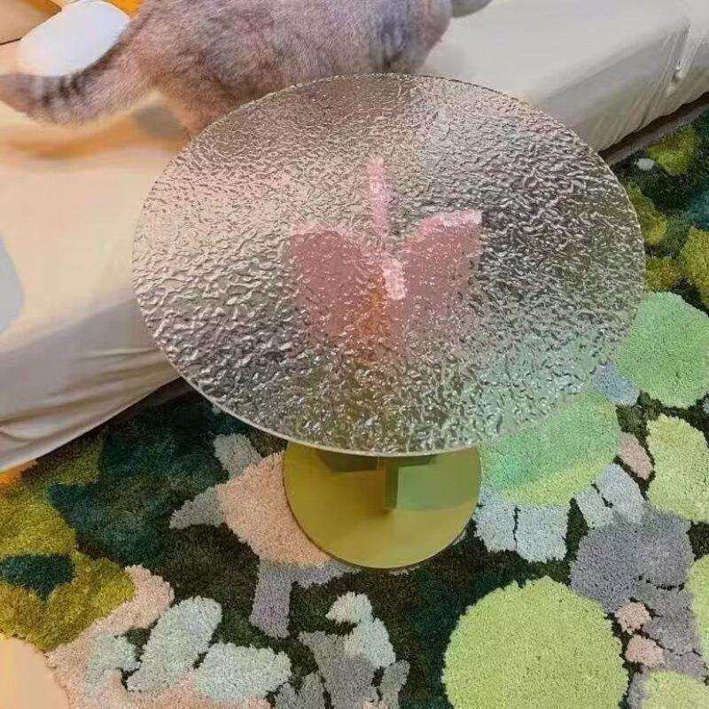 石头纹桌面水波纹亚克力板亚克力桌腿亚克力茶几网红圆形长方云朵