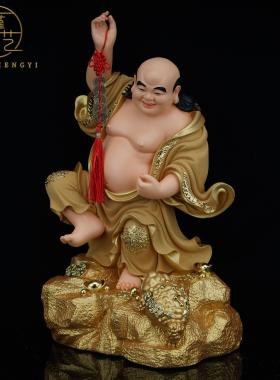 浏海戏金蟾神像树脂浏海蟾刘宗成海蟾子财神爷活财神家用工艺摆饰