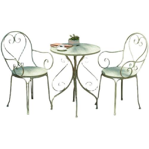 阳台休闲桌椅三件套庭院花园铁艺桌椅套件户外座椅奶茶店桌椅组合