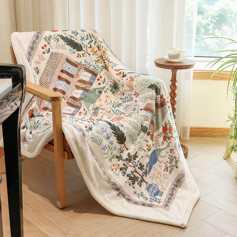 法式覆古卡蒙特四季膝盖腿毯沙发盖毯冬季加厚双层办公室午休睡毯