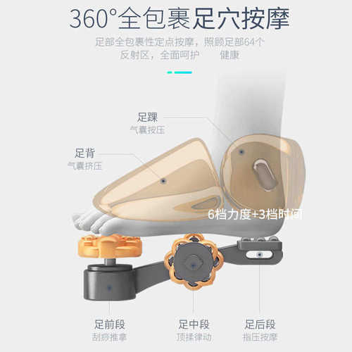 源头工厂家用电动足疗机脚部全包裹按摩热敷全自动美足宝揉捏脚部