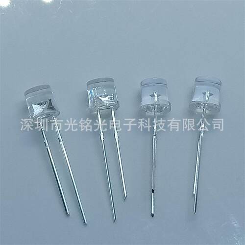 现货供应 F5/5mm白发翠绿 短脚 平头LED发光二极管 平头直插灯珠