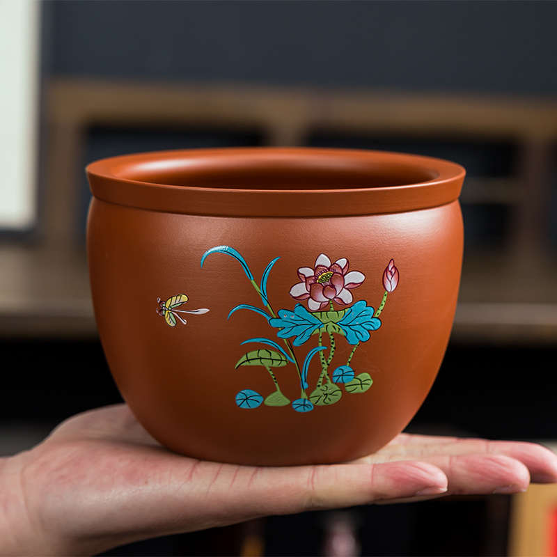 紫砂小茶洗 茶渣缸 精品烟灰缸《水盂》笔洗 水洗 日式干泡