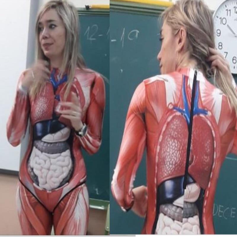 骨骼肌肉3D仿真血管解剖医学演示教学老师内脏人体器官服连体衣服