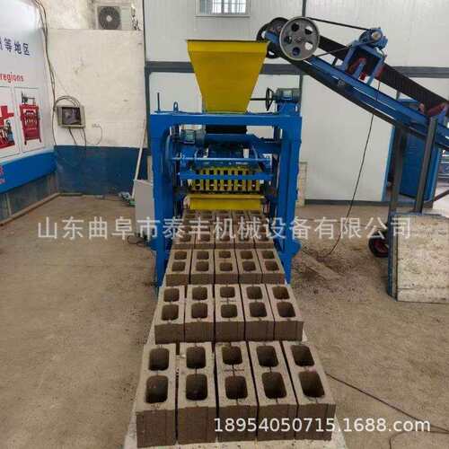 出口非洲4-35型免烧制砖机半自动水泥空心砖设备水泥空心打砖机