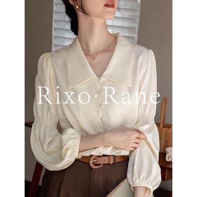法国Rixo Rane 优雅高阶⭐法式复古百搭衬衫女灯笼袖衬衣早秋上衣