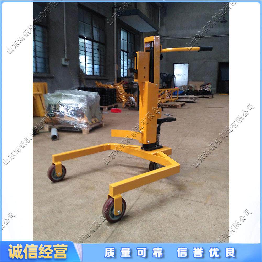 铁桶塑料桶通用搬运设备 油桶翻转倒料搬运一体机 手动液压油桶车