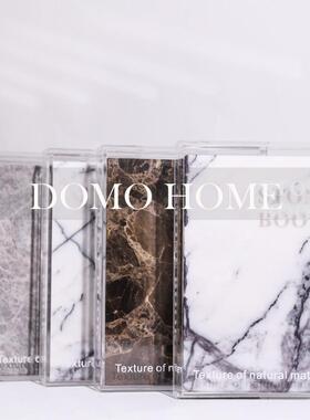 北欧风创意亚克力大理石书样板间客厅装饰摆件书房桌面家居饰品