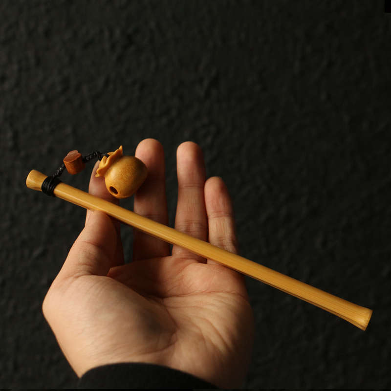 精品纯手工精磨天然异形实心竹枝手把件竹雕竹制把玩小件竹小手棍