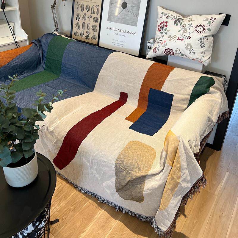 极简风小众文艺沙发巾沙发罩ins防尘罩盖巾盖布沙发套巾桌布装饰