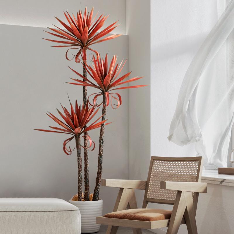 侘寂风仿真绿植丝兰树室内落地装饰龙舌兰假植物盆栽客厅家居摆件