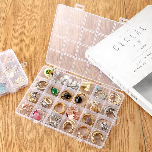 Jewelry storage box with compartments for earrings, studs, r