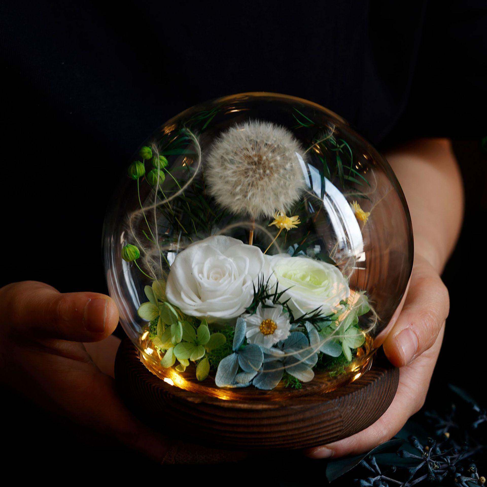 蒲公英永生花礼物发光手工创意摆件生日礼物浪漫礼品送女友闺蜜花