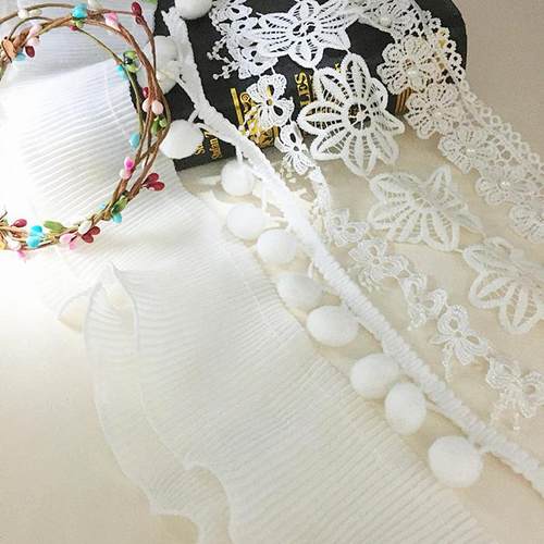 蕾丝花边镂空花朵流苏窗饰辅料白色网纱窗帘装饰下摆沙发服饰配件