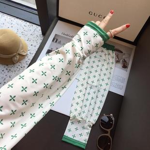 套女 幸运草防晒冰袖 大码 宽松护臂手袖 户外开车骑行防紫外线冰丝袖