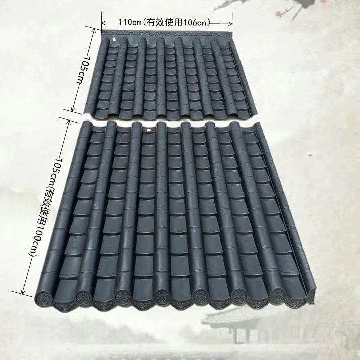 塑料瓦片屋顶彷古一体中式屋簷装饰屋面琉璃青瓦门头古建树脂瓦片图片